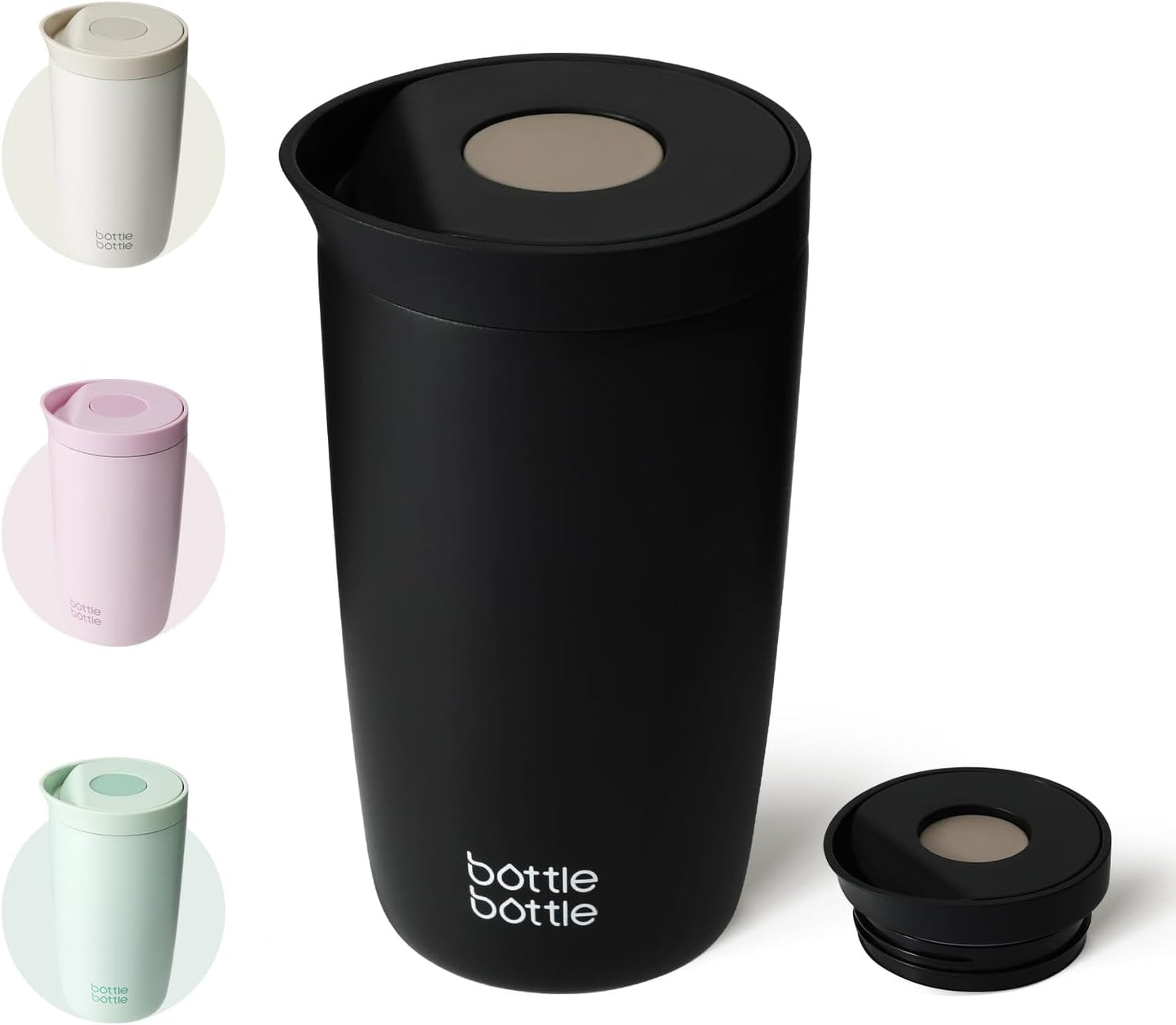 BOTTLE BOTTLE タンブラー ワンタッチ開閉 漏れ防止 真空断熱 サーモマグ コーヒー お茶用 保温保冷 ステンレス製 携帯マグ ボトル