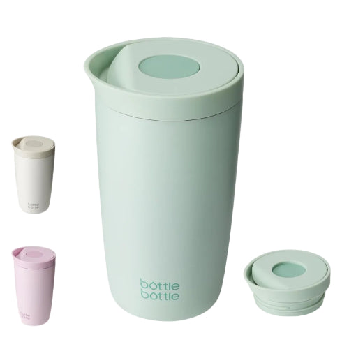 BOTTLE BOTTLE タンブラー ワンタッチ開閉 漏れ防止 真空断熱 サーモマグ コーヒー お茶用 保温保冷 ステンレス製 携帯マグ ボトル