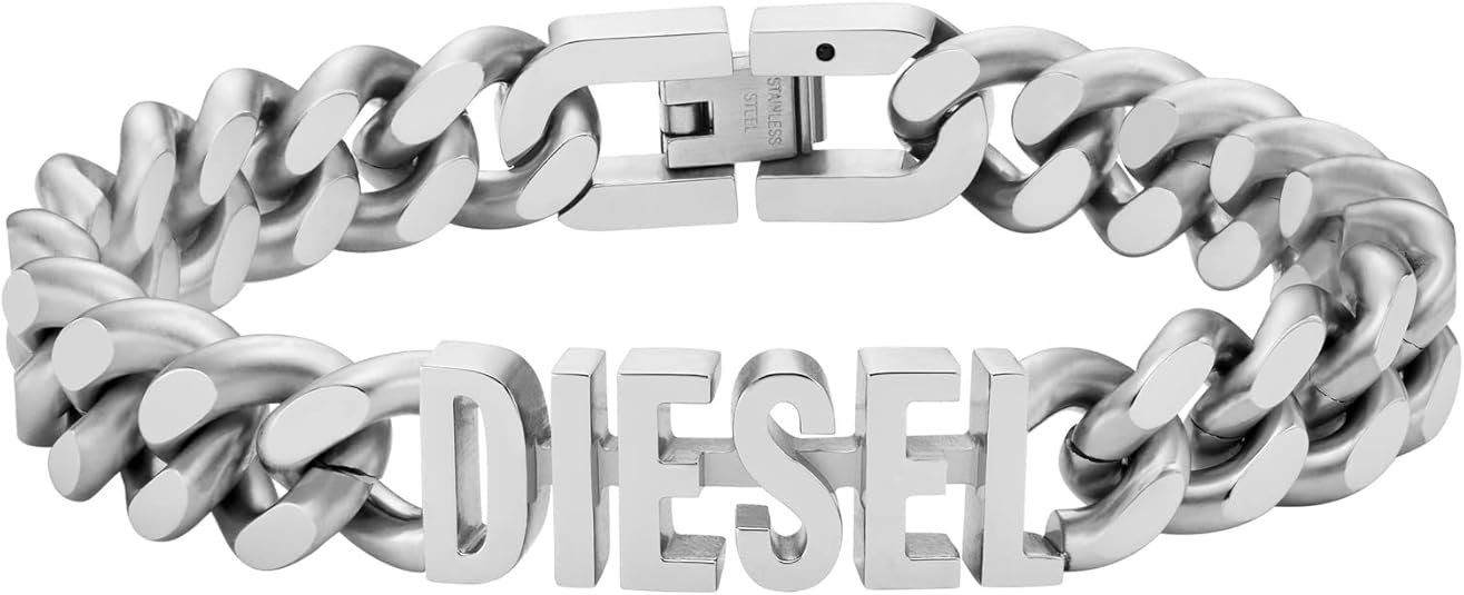 Diesel オールジェンダー ステンレススチールブレスレット, One Size, 金属, 宝石なし