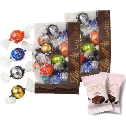【Lindt公式】リンツ Lindt チョコレート リンドール 9種類アソート 母の日 ギフト 大人リッチ 17個＋リンツ チョコウェイファー1個 2袋セット 個包装 リーフレット付