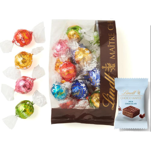 【Lindt公式】リンツ Lindt チョコレート リンドール 9種類アソート バレンタイン 大人リッチ 17個＋リンツ チョコウェイファー1個 個包装 リーフレット付