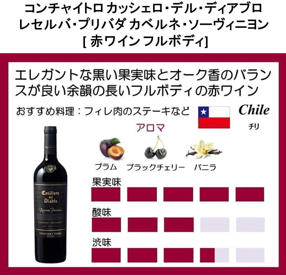 カッシェロ・デル・ディアブロ プレミアムチリワイン ブランド 売れ筋商品 バンドルセット 【 フルボディ 赤ワイン チリ 750ml×3本 】【悪魔の蔵