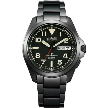 [CITIZEN] 腕時計 PROMASTER (電波時計 / 20気圧 防水/デイ＆デイト) AT6085-50E 軽量 チタン 光発電エコ・ドライブ LANDシリーズ サファイアガラス メンズ ビジネス アウトドア アナログ 見やすい 夜光 日付 秒針 ギフト 電波ソーラー
