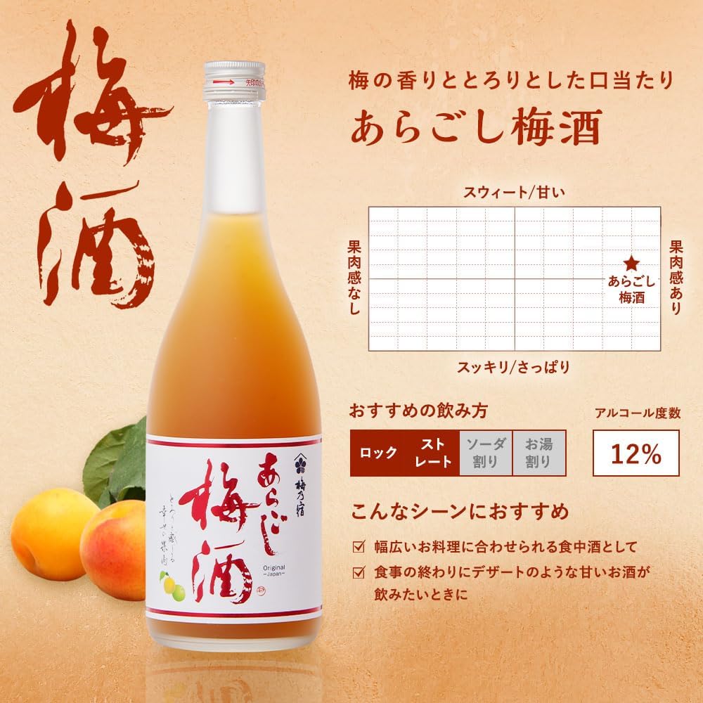 【創業130年の味】梅乃宿 梅酒 ギフトBox入り 720ml 3本 詰め合わせセット 高級 黒ラベル18% あらごし梅酒12％ お取り寄せ ギフト 贈り物 プレゼント