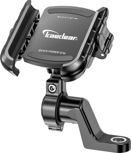 Kaedear(カエディア) バイク スマホホルダー 携帯ホルダー バイク用スマホホルダー 振動吸収 マウント 一体構造 レバー操作 クイックパワーグリップ/特許 Airマウント KDR-M8SPJ (ブラック)