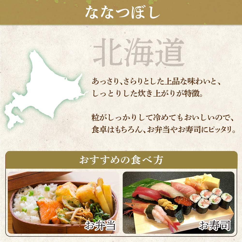 北海道産 ななつぼし 2kg（無洗米）