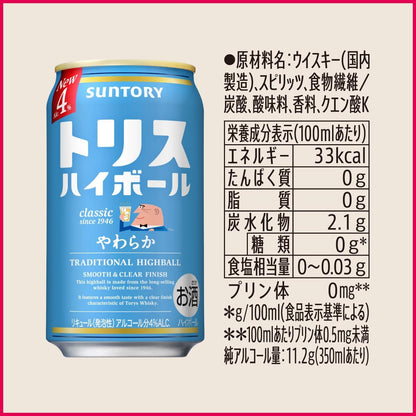 トリスハイボール〈やわらか〉 [ウイスキー 日本 350ml×24缶 ]