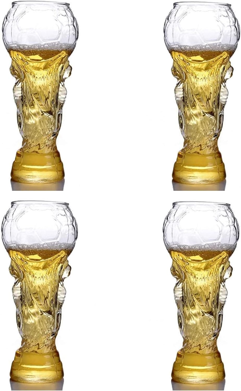 【morningplace】 ビール グラス サッカー ワールドカップ風 ユニーク デザイン お洒落 450ml (1個)