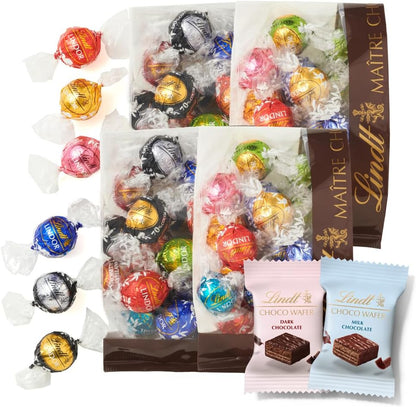 【Lindt公式】リンツ Lindt チョコレート リンドール 9種類アソート バレンタイン 大人リッチ 17個＋リンツ チョコウェイファー1個 個包装 リーフレット付