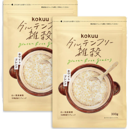 kokuu 白 雑穀 600g(300g×2) ご飯に色がつかないタイプ グルテンフリー 雑穀米 国産 低カロリー スーパーフード 食物繊維 タンパク質