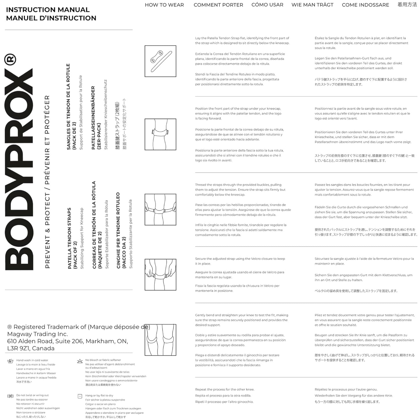 BODYPROX 膝蓋骨ストラップ2パック ハイキング、サッカー、バスケットボール、ランニング、ジャンパー膝、テニス、バレーボール＆スクワットによる膝痛緩和サポートブレイス