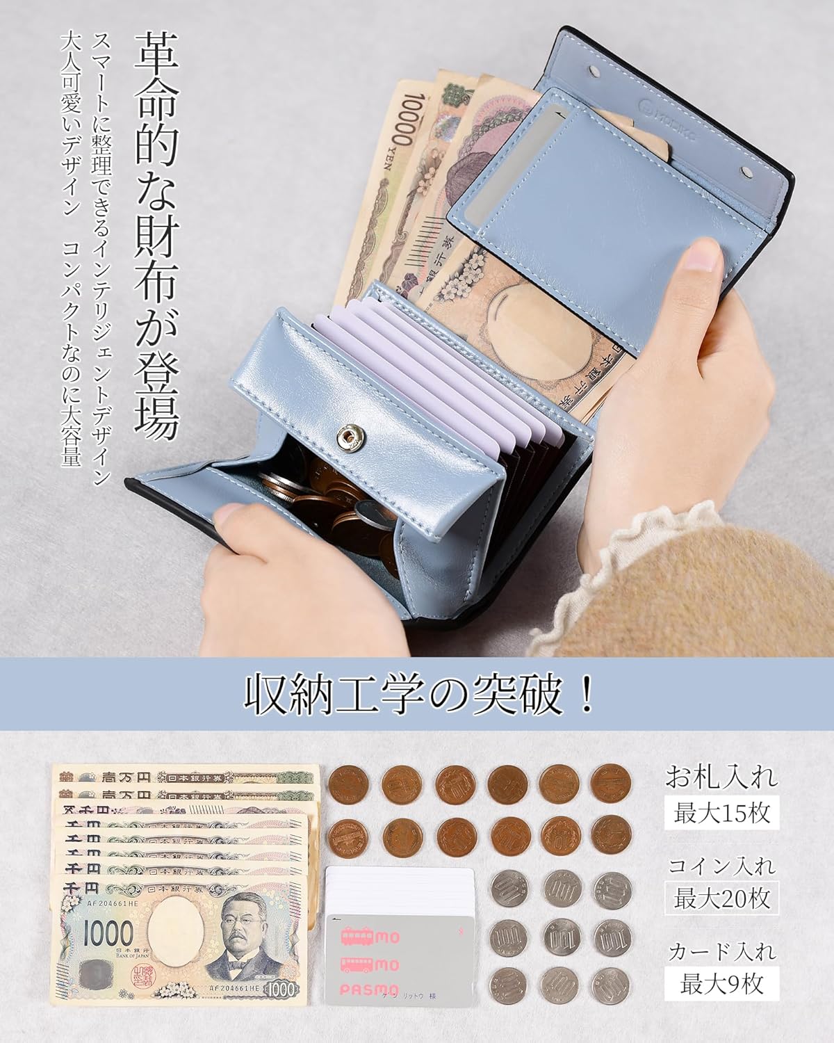 [Modiko] 財布 レディース 2つ折り 箱型財布 オイルドレザー 本革 大容量 小さい財布 カード入れ 母の日 誕生日 ギフト対応 人気