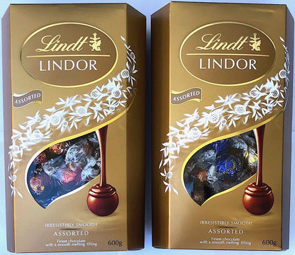 リンツ LINDT リンドール LINDOR アソート ゴールド 4種 個包装 600グラム (x 1)