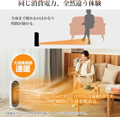 『2025冬新型』 セラミックヒーター 【ECO知能恒温 節電対策】 セラミックファンヒーター 暖房器具 省エネ 電気 首振り 3段階温度調整 800W/1200W 切り忘れ防止 二重過熱保護 転倒OFF タイマー機能 リモコン付き 大風量 速暖 電気ストーブ 電気ヒーター 足元 スリム タワー 脱衣所 寝室 トイレ 日本語取扱説明書 8畳 S720 クリーム